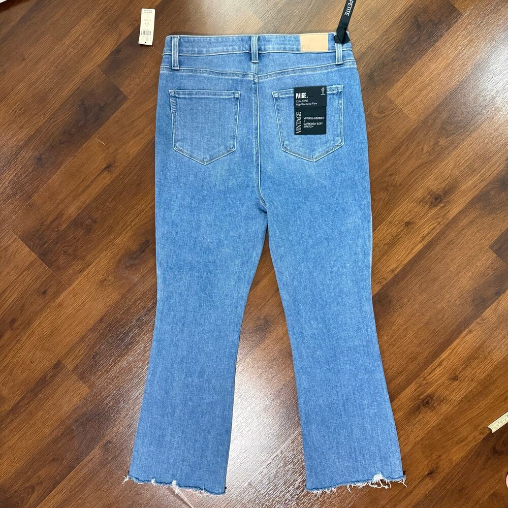Paige NEW Claudine Ankle Flare Darling Jeans Casual Boho Minimalist Sz 31 Petite - Picture 3 of 9